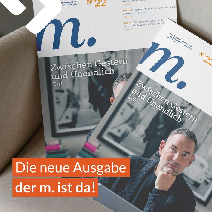 Frisch gedruckt: Die neue m. ist da! ⏳
Gemeinsam mit der @berlinervolksbank durften wir auch diese Ausgabe wieder... Frisch gedruckt: Die neue m. ist da! ⏳
Gemeinsam mit der @berlinervolksbank durften wir auch diese Ausgabe wieder...